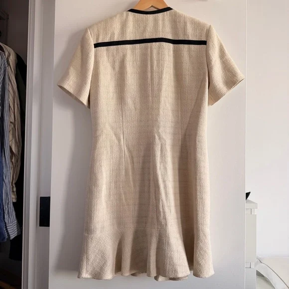 Sandro White Cropped Tweed Button-Up Dress - Picture 2 of 3